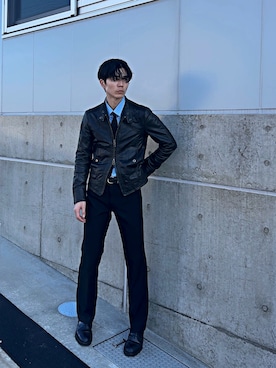 「Wrangler（ラングラー）のアイテム」を使った、近藤俊太郎さん（メンズ・185cm）の春コーディネート