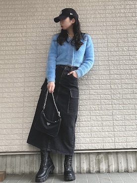 「mixxmixのアイテム」を使った、Maiさん（レディース・157cm）の春コーディネート