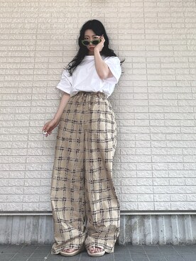「mixxmixのアイテム」を使った、Maiさん（レディース・157cm）の夏コーディネート