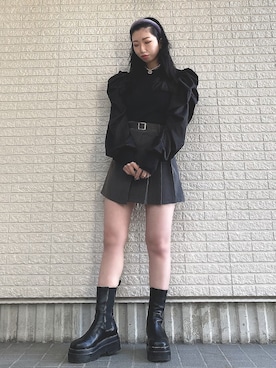 「アイテム（カチューシャ）」を使った、Maiさん（レディース・157cm・20代）の冬コーディネート