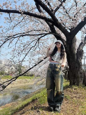 「3.3 Field Trip （3.3フィールドトリップ）のアイテム」を使った、Maiさん（レディース・157cm）の春コーディネート