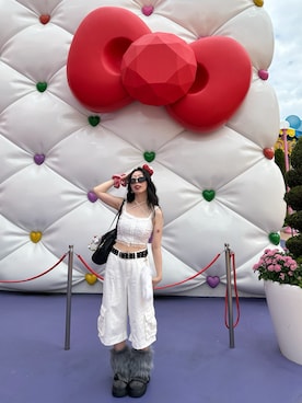 「アイテム（レッグウォーマー）」を使った、Maiさん（レディース・156cm）の夏コーディネート