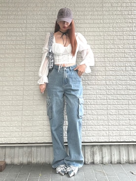 「BEIDELLI（ベイデリー）のアイテム（パンツ）」を使った、Maiさん（レディース・157cm）の春コーディネート