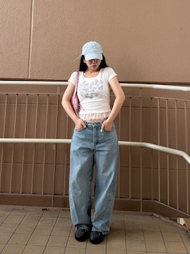 「GU（ジーユー）のアイテム（キャップ）」を使った、Maiさん（レディース・157cm）の春コーディネート