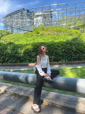 「韓国コーデ」｜「アイテム（キャミソール）」を使った、Maiさん（レディース・157cm）の夏コーディネート