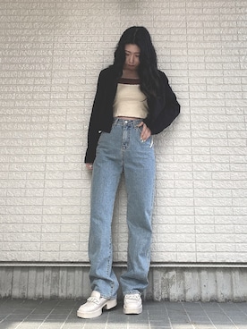 「chuu（チュー）のアイテム（ジャケット/アウター）」を使った、Maiさん（レディース・157cm）の春コーディネート