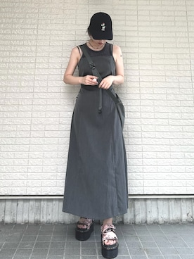 「PUBLUX（パブリュクス）のアイテム（サンダル）」を使った、Maiさん（レディース・157cm）の夏コーディネート
