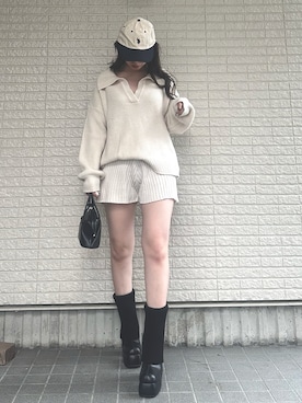 「EMODA（エモダ）のアイテム（ブーツ）」を使った、Maiさん（レディース・157cm）の秋コーディネート