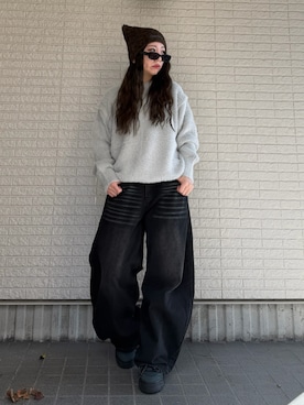 「アイテム（ニットキャップ/ビーニー）」を使った、Maiさん（レディース・157cm）の秋コーディネート