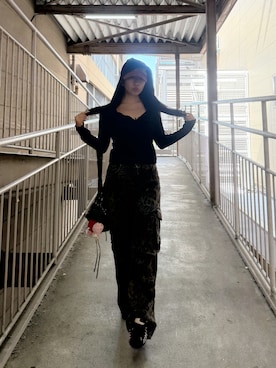 「SHEINのアイテム（パンツ、ブラウン系）」を使った、Maiさん（レディース・157cm）の秋コーディネート