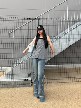「matinkimのアイテム（キャミソール、グレー系）」を使った、Maiさん（レディース・157cm）の夏コーディネート