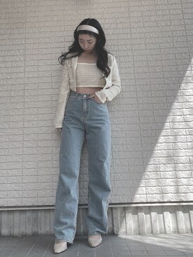 「chuu（チュー）のアイテム（ジャケット/アウター）」を使った、Maiさん（レディース・157cm）の春コーディネート
