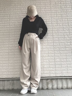 「mixxmixのアイテム」を使った、Maiさん（レディース・157cm）の冬コーディネート