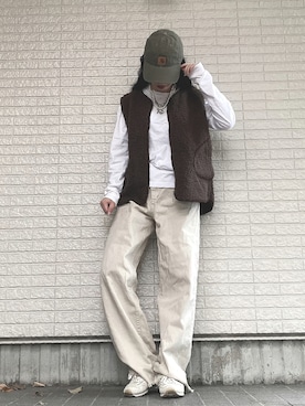 「Carhartt（カーハート）のカーハート ストラップバックキャップ ODESSA  CHARHARTT（キャップ）」を使った、Maiさん（レディース・157cm）の秋コーディネート