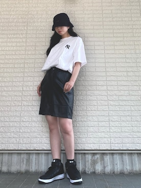 「mixxmixのアイテム」を使った、Maiさん（レディース・157cm）の夏コーディネート