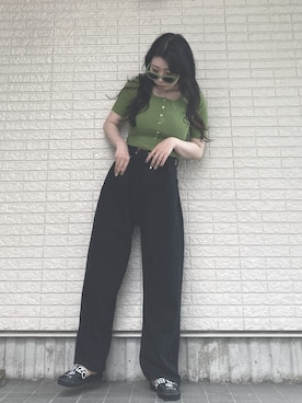 「KENZO」｜「アイテム（Tシャツ/カットソー）」を使った、Maiさん（レディース・157cm）の夏コーディネート