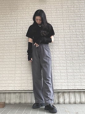 「by muni:r（バイ ムニール）のアイテム（スラックス）」を使った、Maiさん（レディース・157cm）の夏コーディネート
