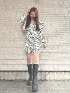 「SVEC（シュベック）のアイテム（ブーツ）」を使った、Maiさん（レディース・157cm）の春コーディネート