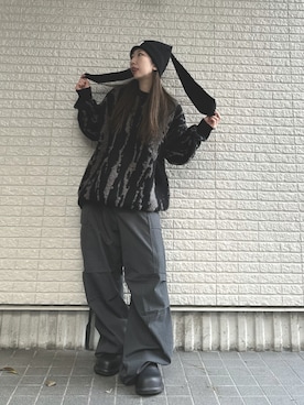 「Shoowtime（ショウタイム）のアイテム（パンツ）」を使った、Maiさん（レディース・157cm）の冬コーディネート