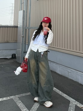 「アイテム（チャーム）」を使った、Maiさん（レディース・157cm）の春コーディネート