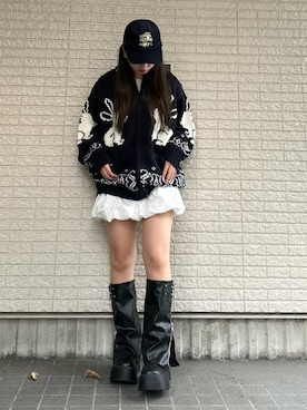 「アイテム（帽子）」を使った、Maiさん（レディース・157cm）の秋コーディネート