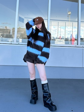 「ACLENT（アクレント）のアイテム」を使った、Maiさん（レディース・157cm）の冬コーディネート