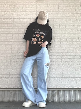 「mixxmixのアイテム」を使った、Maiさん（レディース・157cm）の夏コーディネート