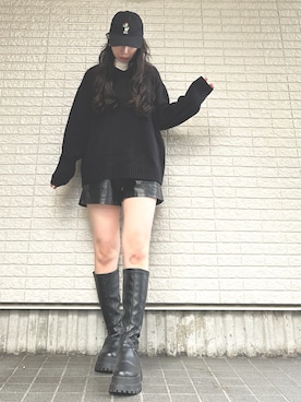 「SVEC（シュベック）のアイテム（ブーツ）」を使った、Maiさん（レディース・157cm）の秋コーディネート