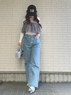 「24SS春の新作」｜「アイテム（キャップ）」を使った、Maiさん（レディース・157cm）の春コーディネート