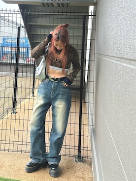「y2k」｜「アイテム（ベルト）」を使った、Maiさん（レディース・157cm）の春コーディネート