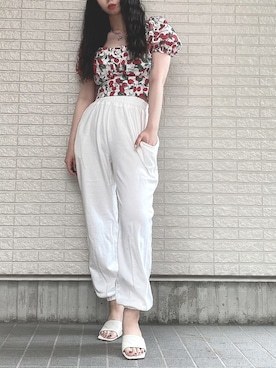 「mixxmixのアイテム」を使った、Maiさん（レディース・157cm）の夏コーディネート
