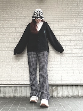 「ツイードパンツ」｜「アイテム（スニーカー）」を使った、Maiさん（レディース・157cm）の秋コーディネート