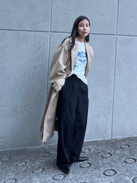 「アイテム（トレンチコート）」を使った、古屋美咲さん（レディース・167cm・30代）の春コーディネート