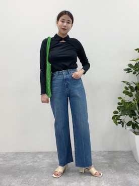 「ジーナシス」｜「アイテム（トートバッグ）」を使った、古屋美咲さん（レディース・166cm）の春コーディネート