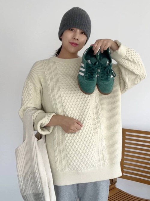 セール】【eL】5G Big Cable Pullover/143952（ニット/セーター