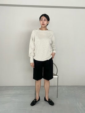 「ジーナシス」｜「アイテム（スウェット）」を使った、古屋美咲さん（レディース・167cm）の冬コーディネート