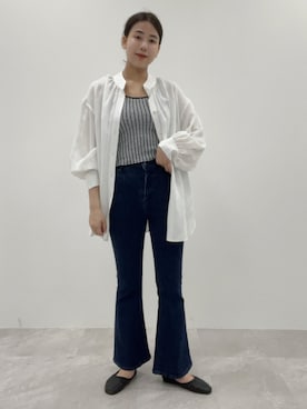 「ジーナシス」｜「アイテム（タンクトップ）」を使った、古屋美咲さん（レディース・167cm）の春コーディネート