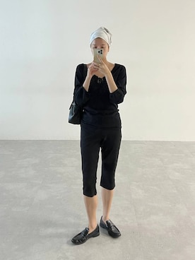 「eL（エル）の【eL】Wrap Bag/1063215（ショルダーバッグ、ブラック系）」を使った、古屋美咲さん（レディース・167cm）の秋コーディネート