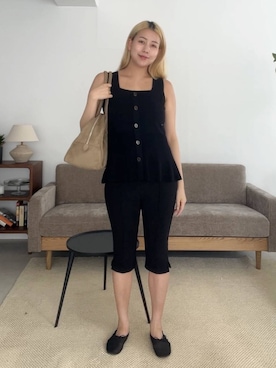 「アイテム（つなぎ/オールインワン）」を使った、古屋美咲さん（レディース・167cm・30代）の夏コーディネート