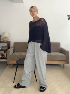 「アイテム（スウェットパンツ）」を使った、古屋美咲さん（レディース・167cm・30代）の夏コーディネート