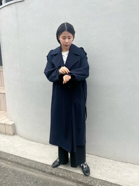 「ジーナシス」｜「アイテム（Tシャツ/カットソー）」を使った、古屋美咲さん（レディース・167cm）の冬コーディネート