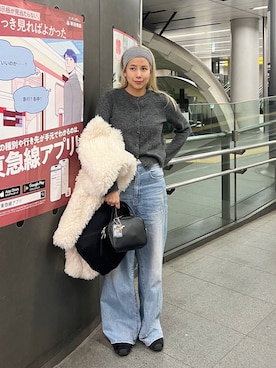 「eL（エル）のアイテム」を使った、古屋美咲さん（レディース・167cm）の冬コーディネート