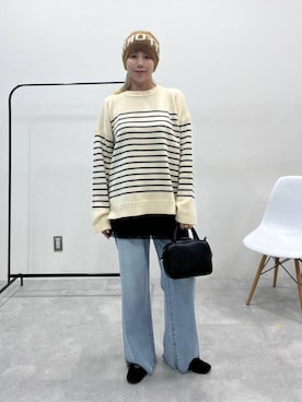 「アイテム（ニットキャップ/ビーニー）」を使った、古屋美咲さん（レディース・167cm・30代）の秋コーディネート