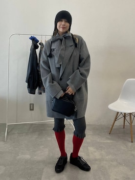 「アイテム（ピーコート）」を使った、古屋美咲さん（レディース・167cm・30代）の秋コーディネート