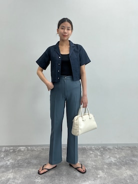 「ジーナシス」｜「アイテム（タンクトップ）」を使った、古屋美咲さん（レディース・167cm）の春コーディネート