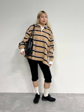 「アイテム（ポロシャツ）」を使った、古屋美咲さん（レディース・167cm・30代）の秋コーディネート