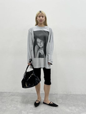 「eL（エル）の【eL】Wrap Bag/1063215（ショルダーバッグ、ブラック系）」を使った、古屋美咲さん（レディース・167cm）の夏コーディネート