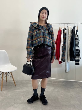 「きれいめ」｜「アイテム（ニットキャップ/ビーニー）」を使った、古屋美咲さん（レディース・167cm）の秋コーディネート