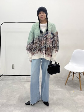 「アイテム（ニットキャップ/ビーニー）」を使った、古屋美咲さん（レディース・167cm）の秋コーディネート