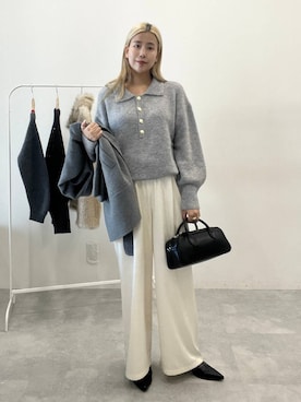 「アイテム（ボストンバッグ）」を使った、古屋美咲さん（レディース・167cm・30代）の冬コーディネート